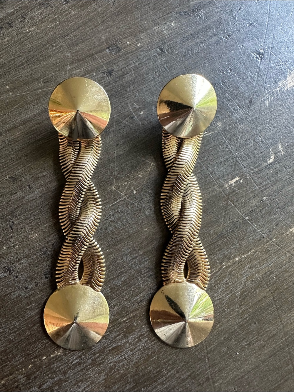 Gold Tone Braided Drop Earrings